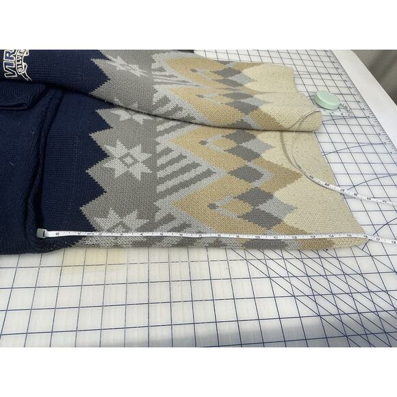 AVIREX Silver Sweater‎ Mens Navy/Cream Print Long Sleeve Size XXL with Logo - Picture 5 of 10